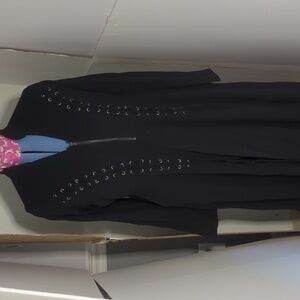 Midi light ponte corset & zipper detail dress